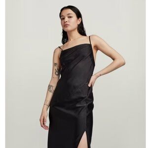 G-STAR RAW Black Satin Slip Dress